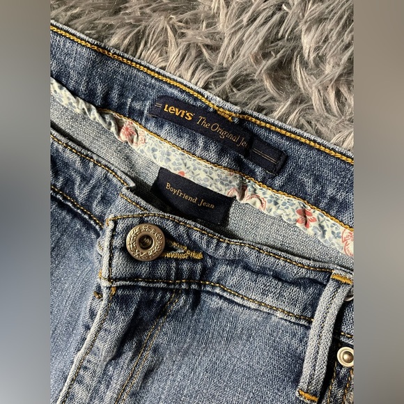 Levi's Blue Straight Boyfriend Jeans - Picture 4 of 8